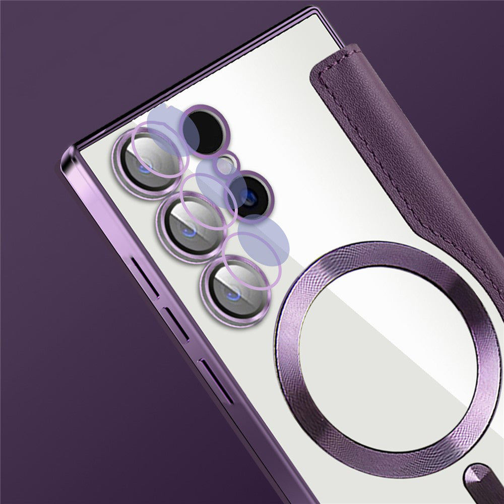 MagSafe Case for Samsung Galaxy S24 Ultra S928, Techsuit, SmartMag Book, Purple