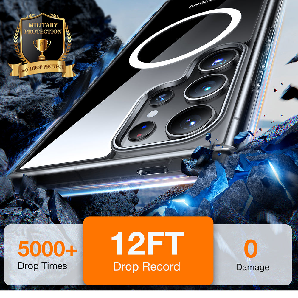 Etui MagSafe dla Samsung Galaxy S24 Ultra S928, Torras, Diamond, Przezroczyste