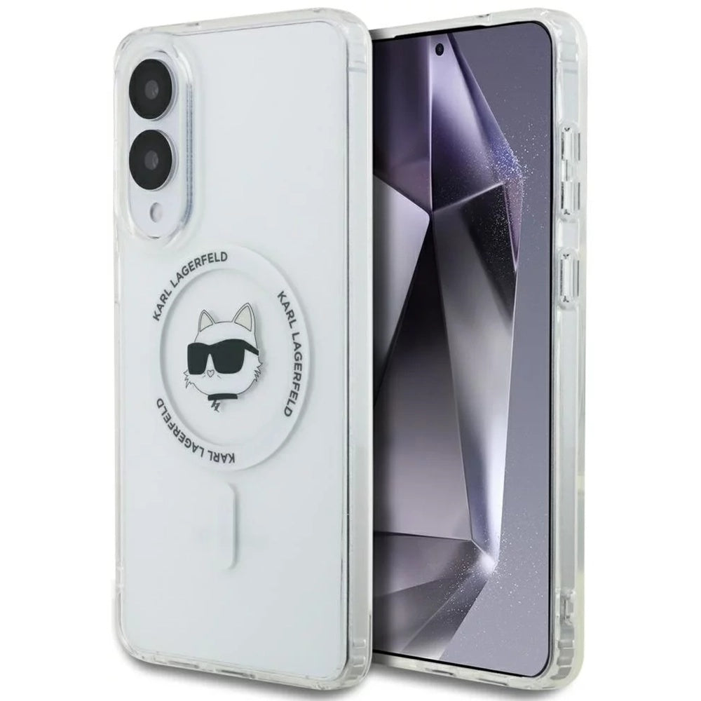 Etui MagSafe dla Samsung Galaxy S25 Edge S937, Karl Lagerfeld, IML Choupette's Head, Białe.