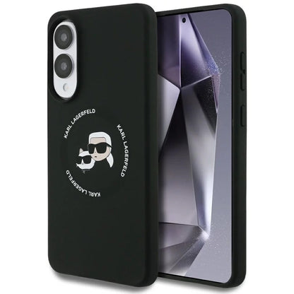 Etui MagSafe dla Samsung Galaxy S25 Edge S937, Karl Lagerfeld, Silicone Double Heads, Czarne