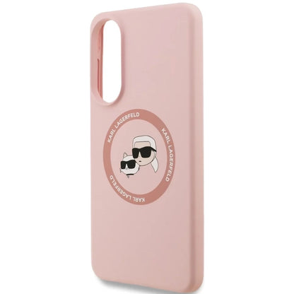 MagSafe Case for Samsung Galaxy S25 Edge S937, Karl Lagerfeld, Silicone Double Heads, Pink