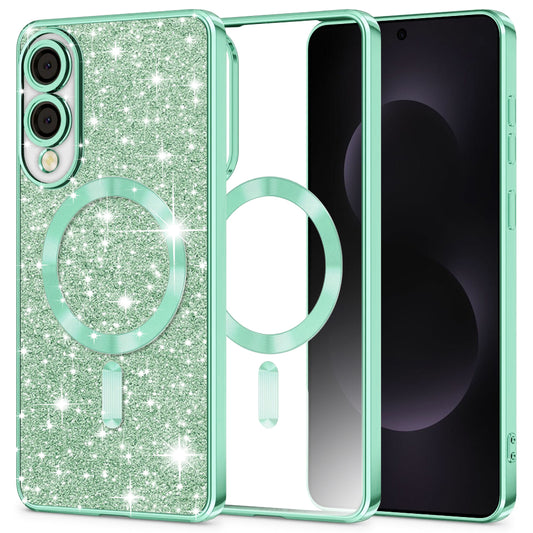 Etui MagSafe do Samsung Galaxy S25 Edge S937, Techsuit, Luxury Glitter, Jasnozielony