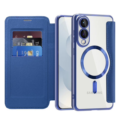 Etui MagSafe do Samsung Galaxy S25 Edge S937, Techsuit, SmartMag Book, Niebieskie