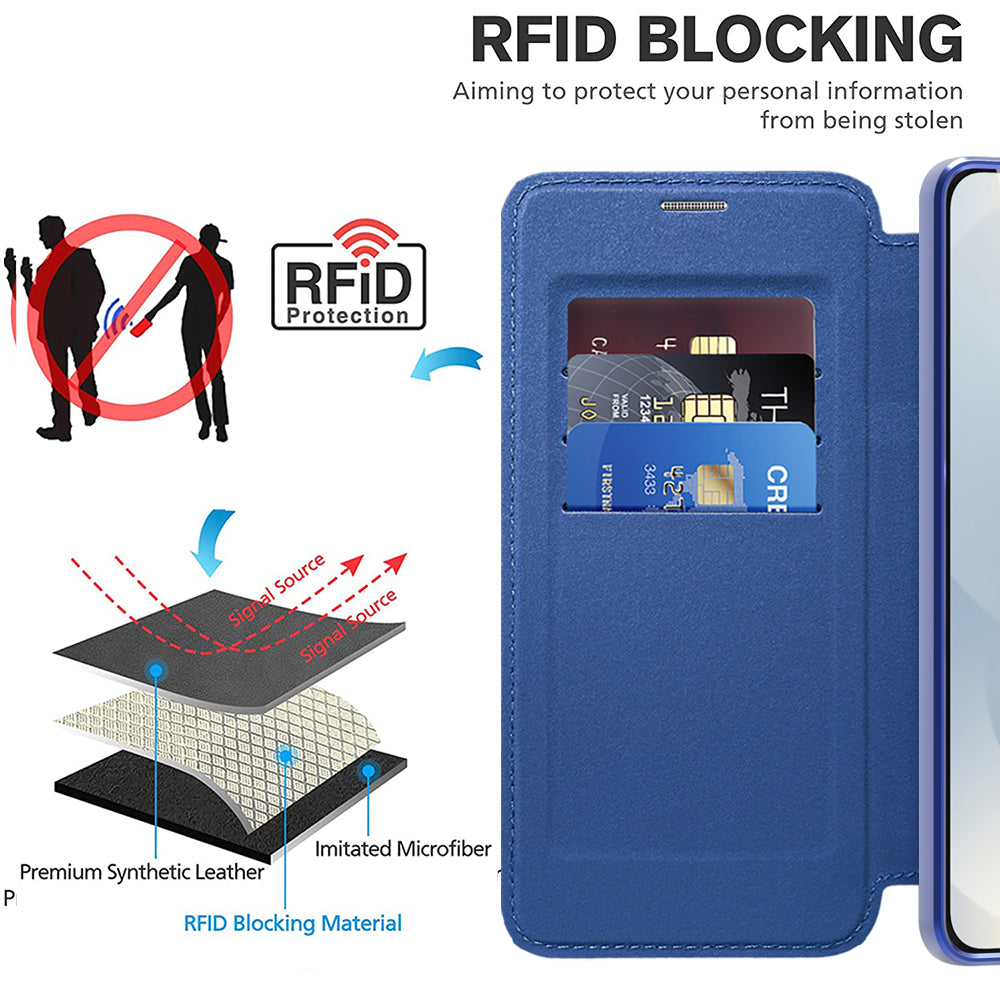 Etui MagSafe do Samsung Galaxy S25 Edge S937, Techsuit, SmartMag Book, Niebieskie
