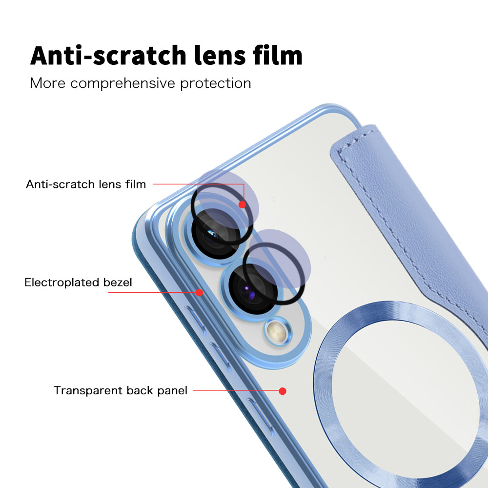 Etui MagSafe do Samsung Galaxy S25 Edge S937, Techsuit, SmartMag Book, Bleu
