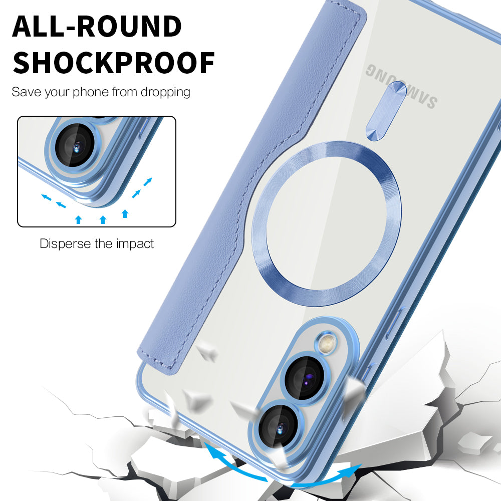 Etui MagSafe do Samsung Galaxy S25 Edge S937, Techsuit, SmartMag Book, Bleu