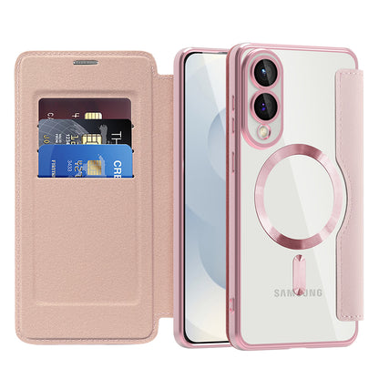 MagSafe Case for Samsung Galaxy S25 Edge S937, Techsuit, SmartMag Book, Pink
