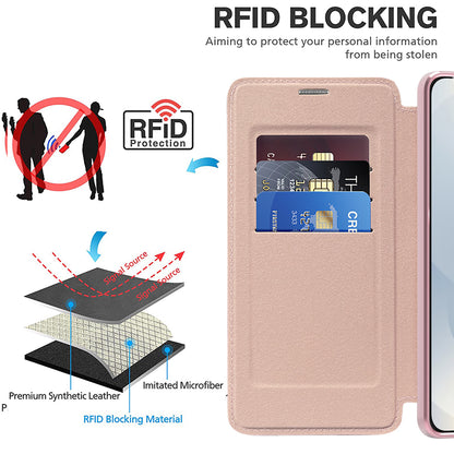 MagSafe Case for Samsung Galaxy S25 Edge S937, Techsuit, SmartMag Book, Pink