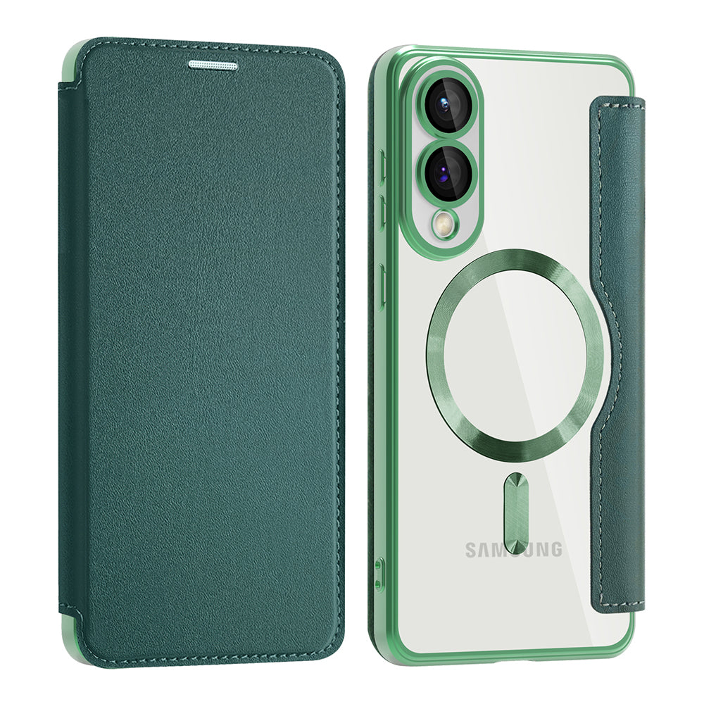 Etui MagSafe do Samsung Galaxy S25 Edge S937, Techsuit, SmartMag Book, Zielony