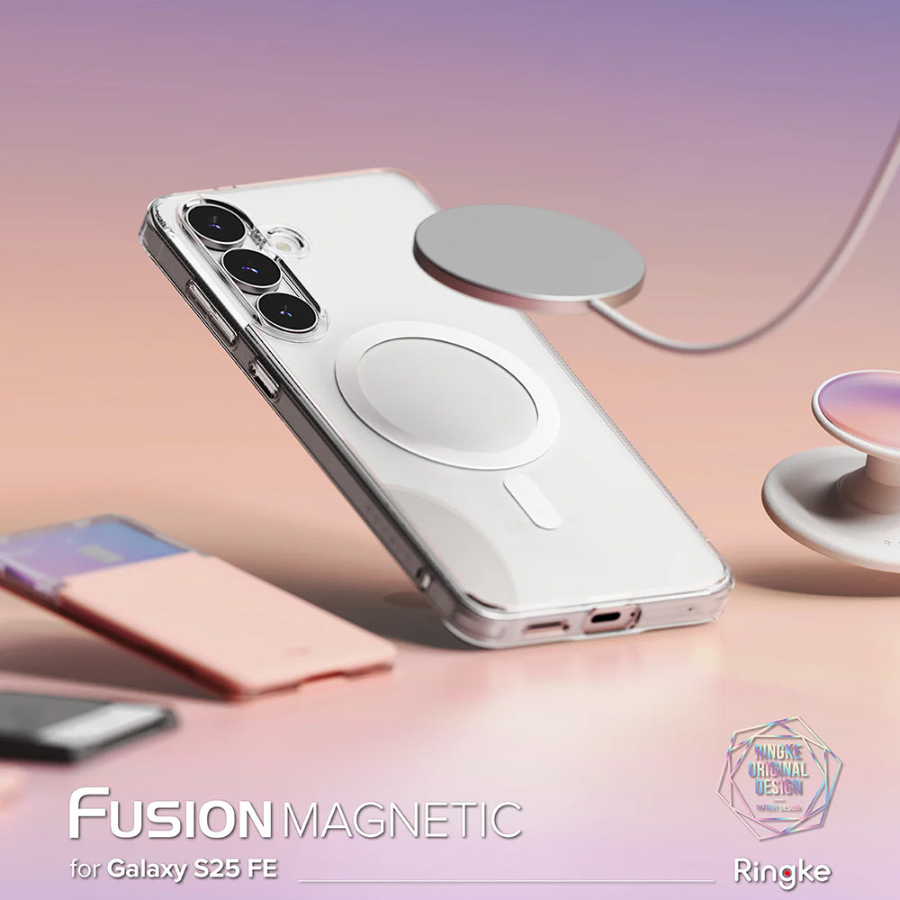 Etui MagSafe do Samsung Galaxy S25 FE, Ringke, Fusion, Przezroczyste
