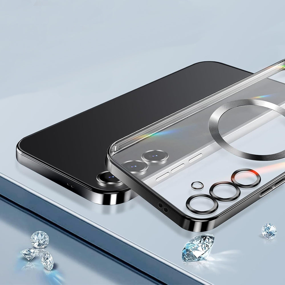 Etui MagSafe do Samsung Galaxy S25 FE, Techsuit, Luxury Crystal, Różowe
