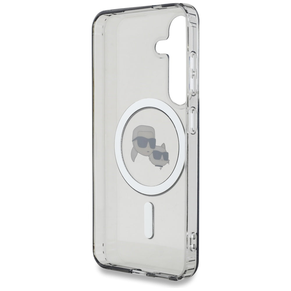 Etui MagSafe dla Samsung Galaxy S25+ S936, Karl Lagerfeld, IML Metal Karl & Choupette's Heads, Czarne