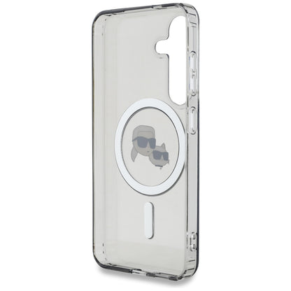 Etui MagSafe dla Samsung Galaxy S25+ S936, Karl Lagerfeld, IML Metal Karl & Choupette's Heads, Czarne