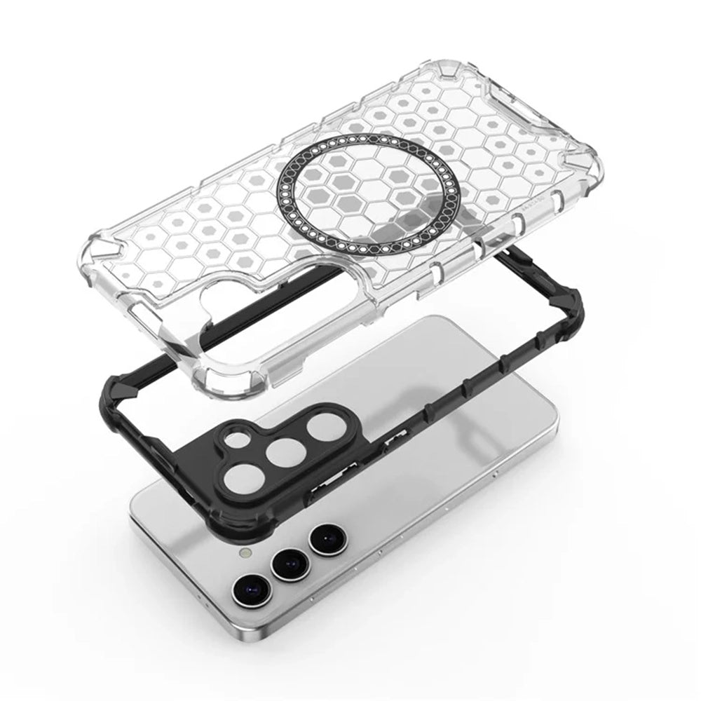 Etui MagSafe do Samsung Galaxy S25+ S936, Techsuit, HoneyComb Shield, Białe