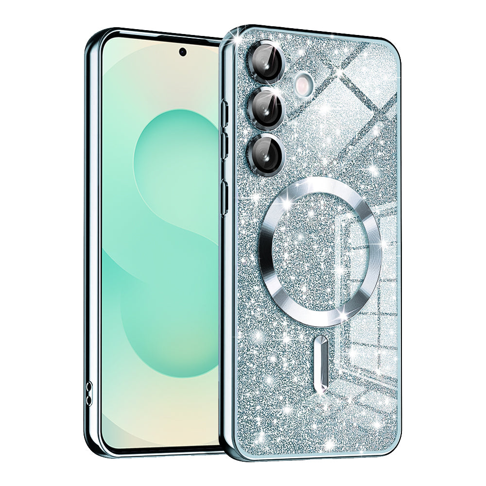 Etui MagSafe do Samsung Galaxy S25+ S936, Techsuit, Luxury Glitter, Bleu