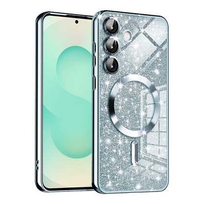 Etui MagSafe do Samsung Galaxy S25+ S936, Techsuit, Luxury Glitter, Bleu