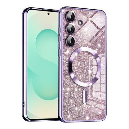 Etui MagSafe do Samsung Galaxy S25+ S936, Techsuit, Luxury Glitter, Jasny Fiolet