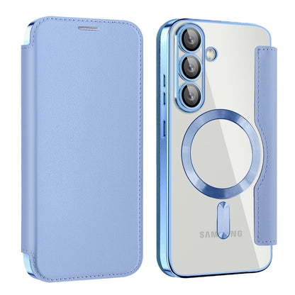 Etui MagSafe do Samsung Galaxy S25+ S936, Techsuit, SmartMag Book, Niebieski