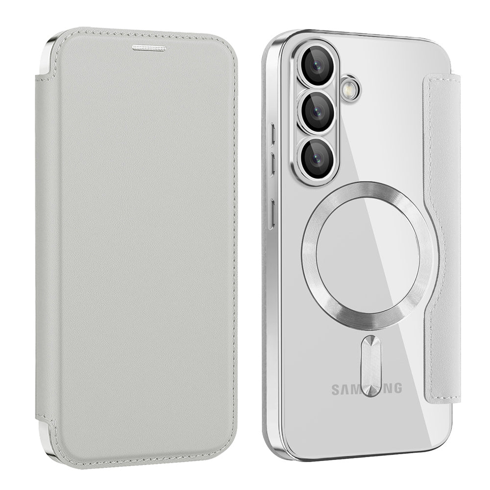 Etui MagSafe do Samsung Galaxy S25+ S936, Techsuit, SmartMag Book, Szary
