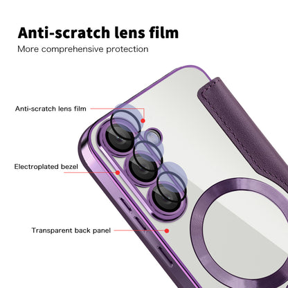 Etui MagSafe do Samsung Galaxy S25+ S936, Techsuit, SmartMag Book, Fioletowy