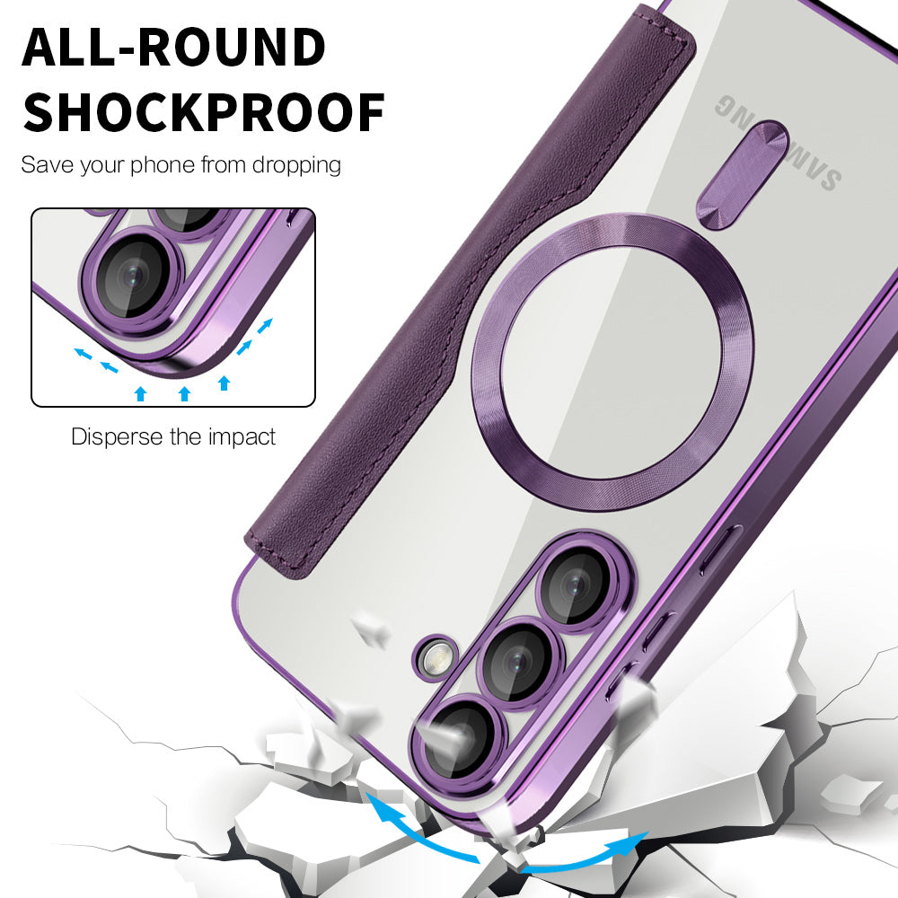 Etui MagSafe do Samsung Galaxy S25+ S936, Techsuit, SmartMag Book, Fioletowy