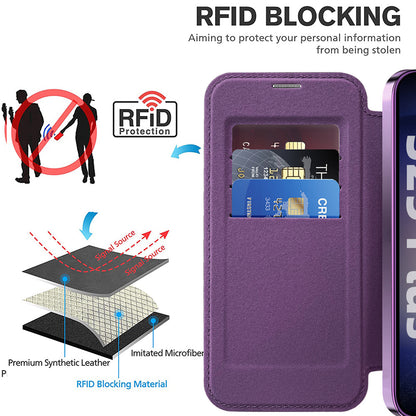 Etui MagSafe do Samsung Galaxy S25+ S936, Techsuit, SmartMag Book, Fioletowy