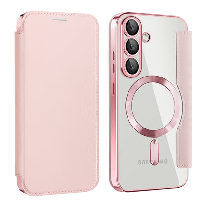 Etui MagSafe do Samsung Galaxy S25+ S936, Techsuit, SmartMag Book, Różowe