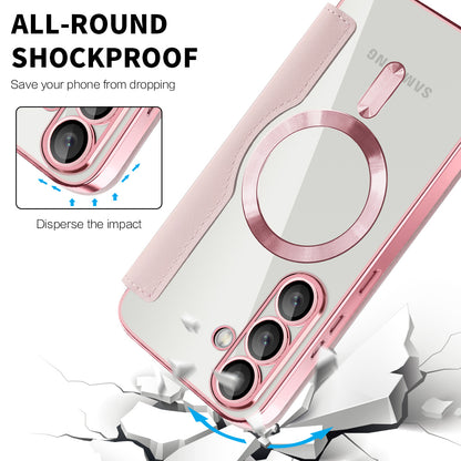 Etui MagSafe do Samsung Galaxy S25+ S936, Techsuit, SmartMag Book, Różowe