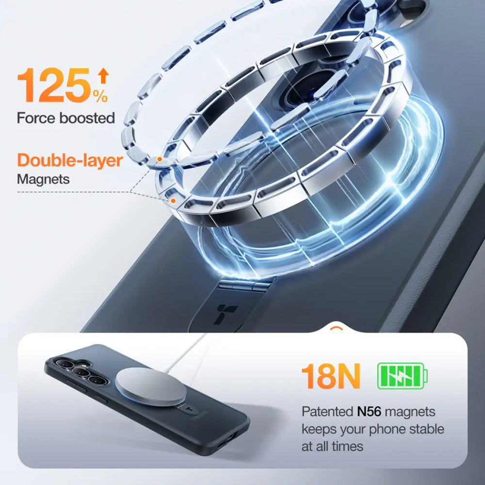 Etui MagSafe dla Samsung Galaxy S25+ S936, Torras, Ostand, Czarne