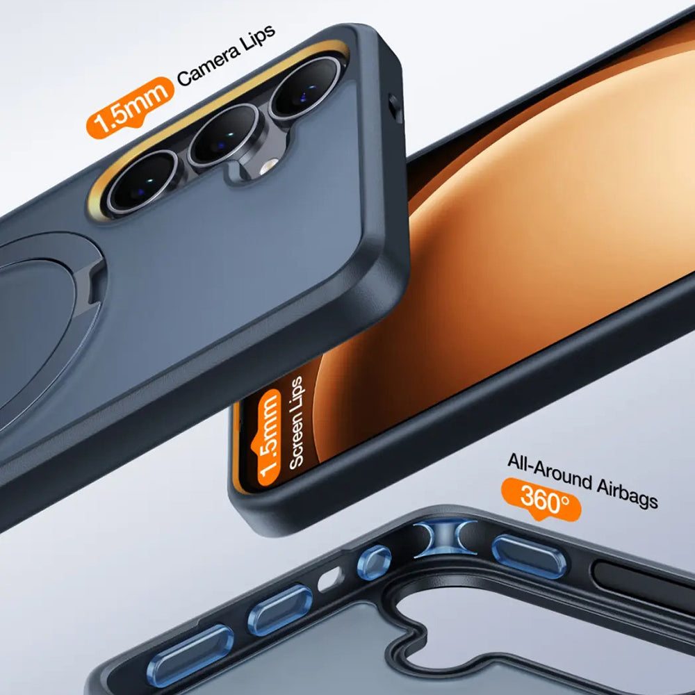 Etui MagSafe dla Samsung Galaxy S25+ S936, Torras, Ostand, Czarne