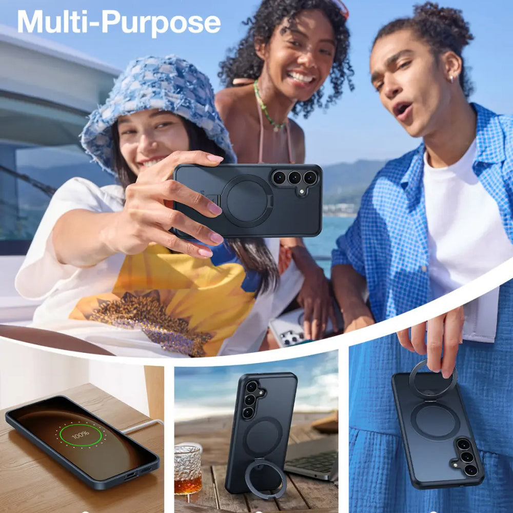 Etui MagSafe dla Samsung Galaxy S25+ S936, Torras, Ostand, Czarne