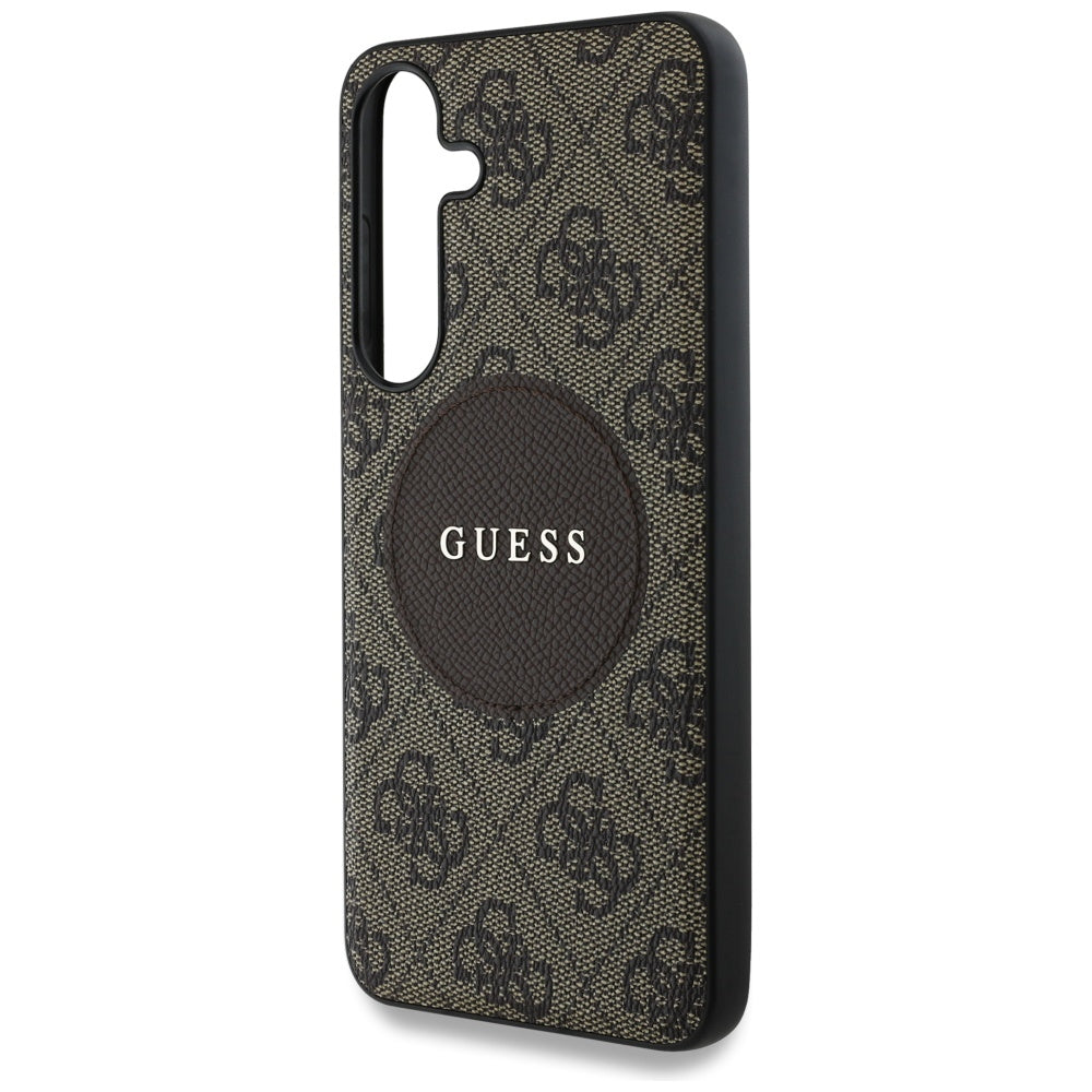 Etui MagSafe dla Samsung Galaxy S25 S931, Guess, 4G Circle Classic Logo, Brązowy
