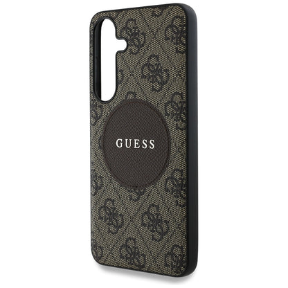 Etui MagSafe dla Samsung Galaxy S25 S931, Guess, 4G Circle Classic Logo, Brązowy
