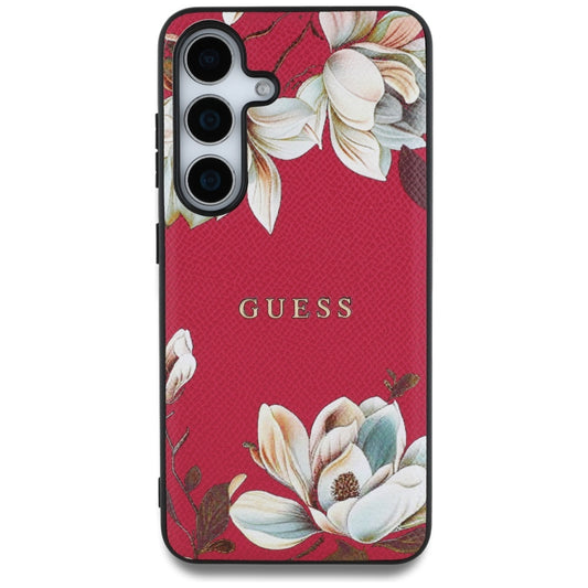 Etui MagSafe dla Samsung Galaxy S25 S931, Guess, Grained Flowers, Fuksja