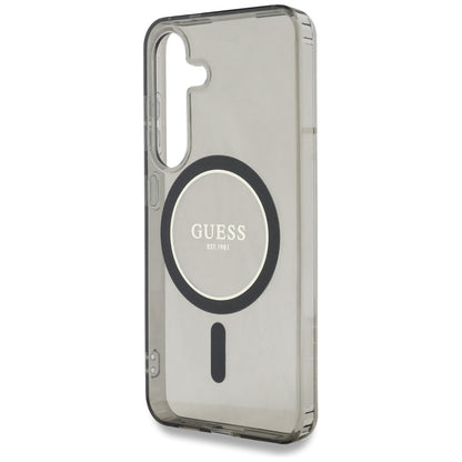 Etui MagSafe dla Samsung Galaxy S25 S931, Guess, IML Glitter Circle, Czarne