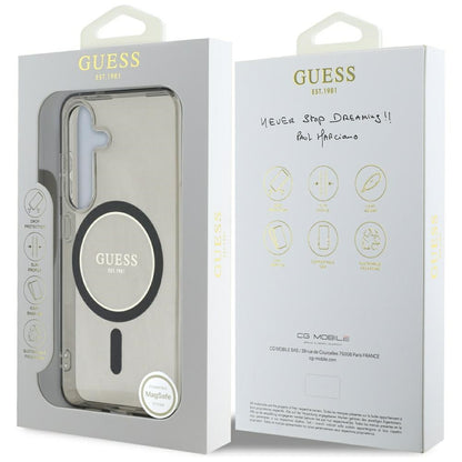 Etui MagSafe dla Samsung Galaxy S25 S931, Guess, IML Glitter Circle, Czarne