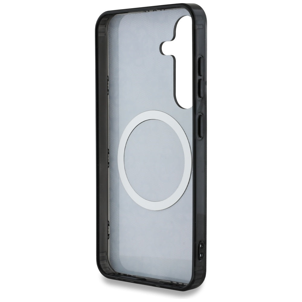 Etui MagSafe dla Samsung Galaxy S25 S931, Guess, IML Peony On 4G Background, Czarne