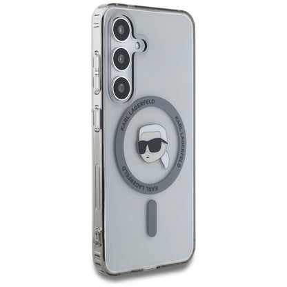 Etui MagSafe dla Samsung Galaxy S25 S931, Karl Lagerfeld, IML Karl's Head, Czarne