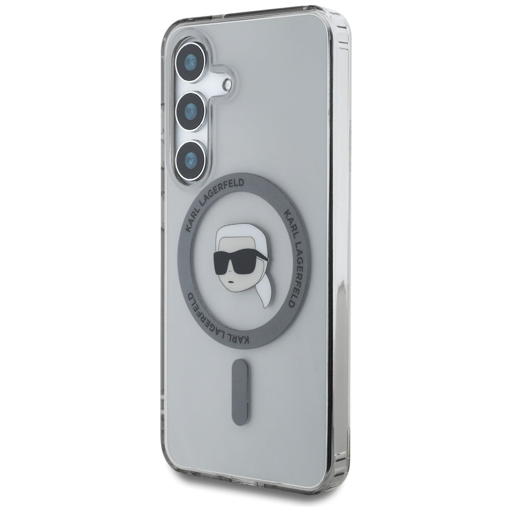Etui MagSafe dla Samsung Galaxy S25 S931, Karl Lagerfeld, IML Karl's Head, Czarne