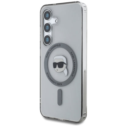 Etui MagSafe dla Samsung Galaxy S25 S931, Karl Lagerfeld, IML Karl's Head, Czarne