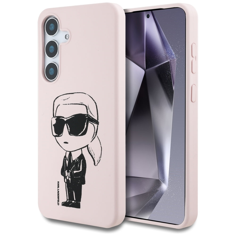 Etui MagSafe dla Samsung Galaxy S25 S931, Karl Lagerfeld, Silikonowe Graffiti, Różowy