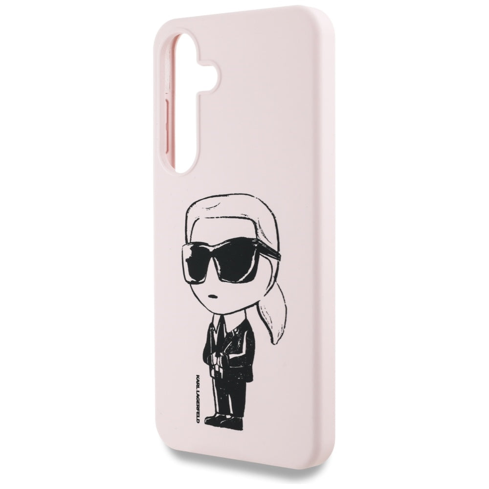 Etui MagSafe dla Samsung Galaxy S25 S931, Karl Lagerfeld, Silikonowe Graffiti, Różowy