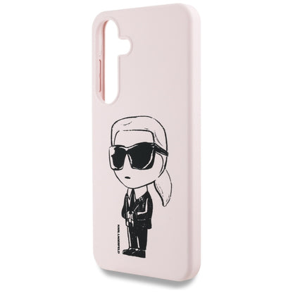 Etui MagSafe dla Samsung Galaxy S25 S931, Karl Lagerfeld, Silikonowe Graffiti, Różowy