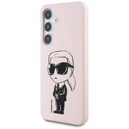 Etui MagSafe dla Samsung Galaxy S25 S931, Karl Lagerfeld, Silikonowe Graffiti, Różowy