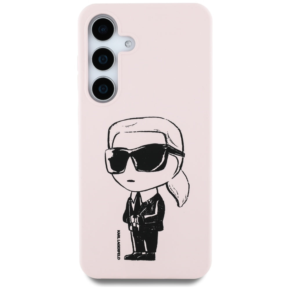 Etui MagSafe dla Samsung Galaxy S25 S931, Karl Lagerfeld, Silikonowe Graffiti, Różowy