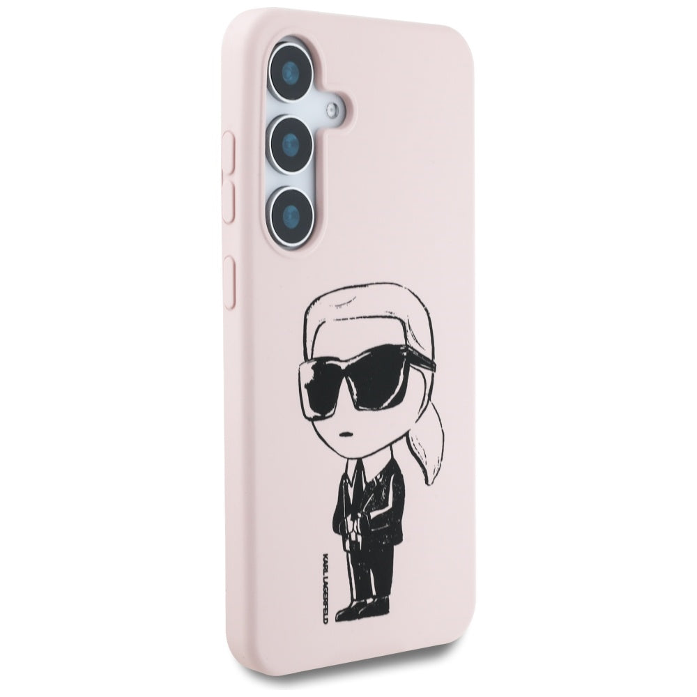 Etui MagSafe dla Samsung Galaxy S25 S931, Karl Lagerfeld, Silikonowe Graffiti, Różowy