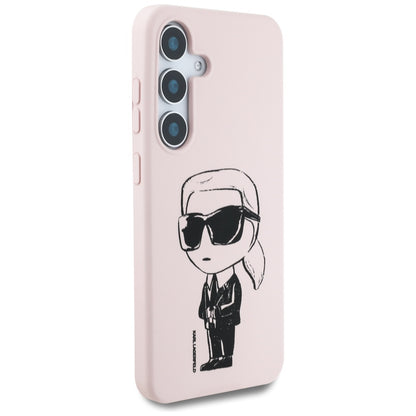 Etui MagSafe dla Samsung Galaxy S25 S931, Karl Lagerfeld, Silikonowe Graffiti, Różowy