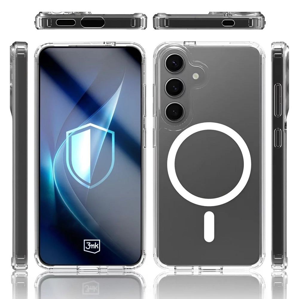Etui MagSafe do Samsung Galaxy S25 S931 / S24 S921, 3MK, Armor MagCase, Przezroczyste