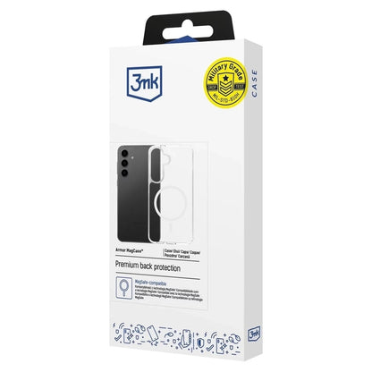 Etui MagSafe do Samsung Galaxy S25 S931 / S24 S921, 3MK, Armor MagCase, Przezroczyste