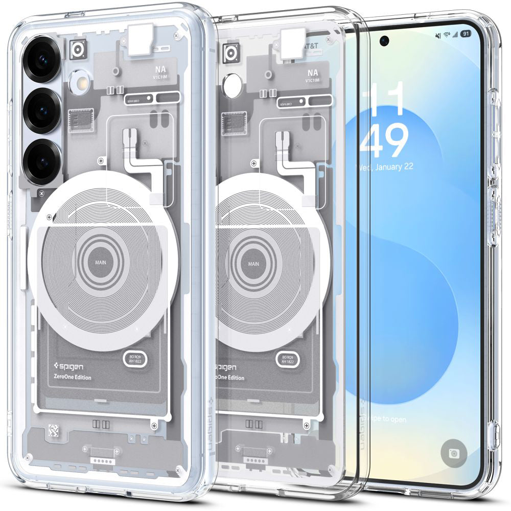 Etui MagSafe dla Samsung Galaxy S25 S931, Spigen, Ultra Hybrid Zero One, Białe ACS09004